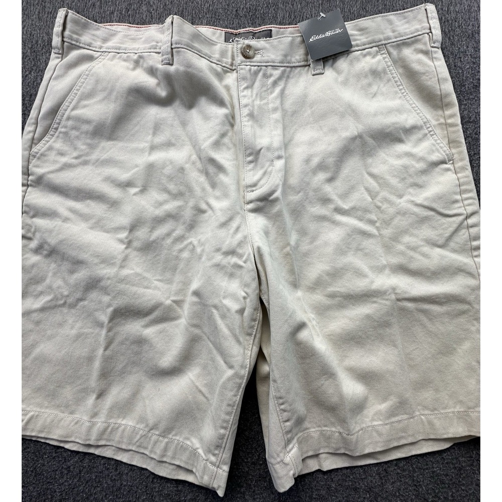 Eddie Bauer Shorts Mens 40 Regular‎ Beige Khaki Chino Classic Flat Front New